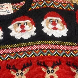 Daisy Boutique Men XL Merry Christmas Tree Santa and Rudolph Sweater Long Sleeve
